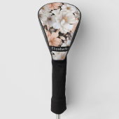 Pretty Peach and White Peony Personalized Golfheadcover (Voorkant)