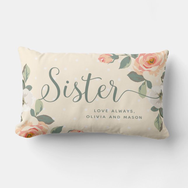 Pretty Peach Bloem | Zus Kussen (Voorkant)
