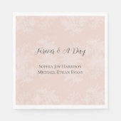 Pretty Peach Blush White Floral Faux Lace Wedding Servet (Voorkant)