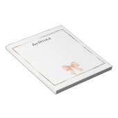 Pretty Peach Bow Personalized  Notitieblok (Schuin)
