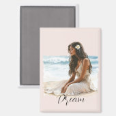 Pretty Peach Dolphin Dream Magneet (Voorkant / Achterkant)