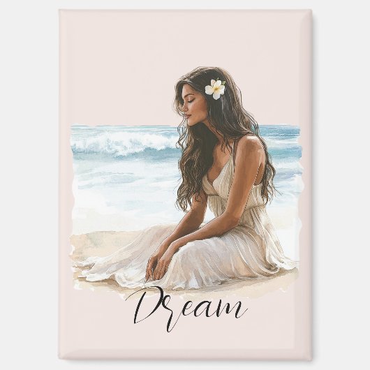 Pretty Peach Dolphin Dream Magneet (Voorkant)