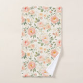 Pretty Peach Flowers Bridal Shower Bad Handdoek (Handdoek)