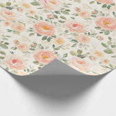 Pretty Peach Flowers Bridal Shower Cadeaupapier (Hoek)