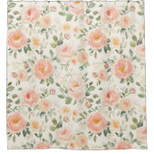 Pretty Peach Flowers Bridal Shower Douchegordijn (Voorkant)