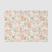 Pretty Peach Flowers Bridal Shower Tissuepapier (Voorkant)