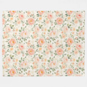 Pretty Peach Flowers   Fleece Deken (Voorkant (Horizontaal))