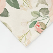 Pretty Peach Flowers   Fleece Deken (Hoek)