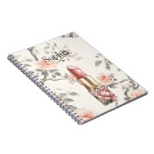 Pretty Peach Roses Bloem Lipstick Notitieboek (Rechterzijde)
