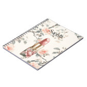Pretty Peach Roses Bloem Lipstick Notitieboek (Linkerzijde)