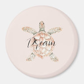 Pretty Peach Sea Turtle Dream Magneet (Voorkant)