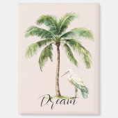 Pretty Peach Tropical Palm Tree Bird Magneet (Voorkant)