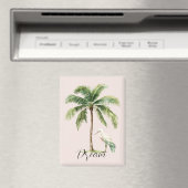 Pretty Peach Tropical Palm Tree Bird Magneet (Insitu (Vaatwasser))