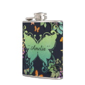 Pretty Personalised Dark Floral Butterfly Pattern Heupfles (Links)