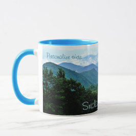 Pretty Personalized Smoky Mountains Blue Green Mug Mok