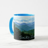 Pretty Personalized Smoky Mountains Blue Green Mug Mok (Voorkant links)