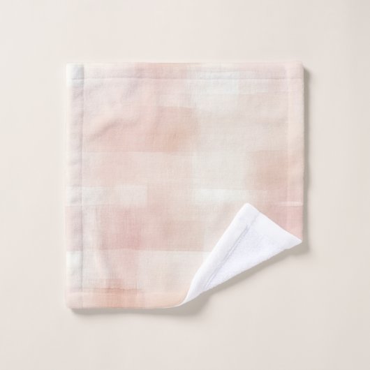 Pretty Perzik Roze Crème Plaid Bad Handdoek (Wasdoekje)
