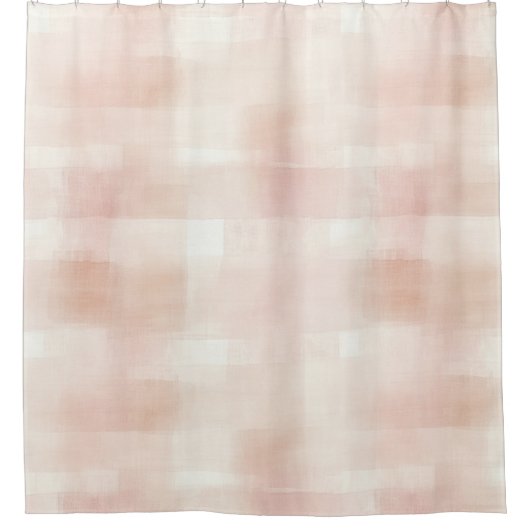 Pretty Perzik Roze Crème Plaid Douchegordijn (Voorkant)