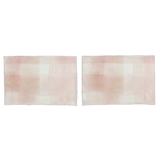 Pretty Perzik Roze Crème Plaid Kussensloop (Voorkant-Set)