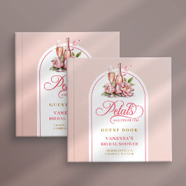 Pretty petals and prosecco blush gold guest book gastenboek
