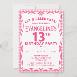 Pretty Pink 13e Verjaardagsfeest Persoonlijk  Kaart