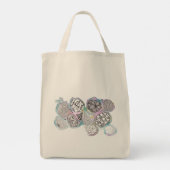 Pretty pink and blue pastel doodle art, your name tote bag (Achterkant)