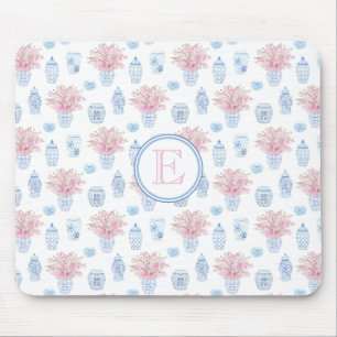 Pretty Pink And Blue Watercolor Chinoiserie Muismat