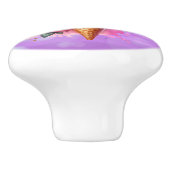 Pretty Pink and Gold Ice Cream Cone Birthday Keramische Knop (Zijkant)