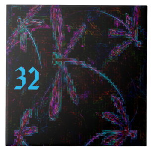 Pretty Pink and Purple Dragonflies Tegeltje