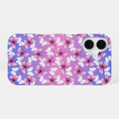 Pretty Pink and White Butterfly Phone Case iPhone 16 Hoesje (Achterkant horizontaal)