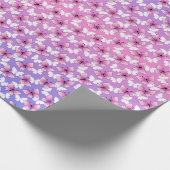 Pretty Pink and White Butterfly Round Pillow  Cadeaupapier (Hoek)