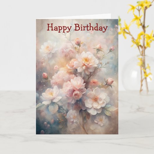 Pretty Pink and White Flowers  Kaart (Gele Bloem)