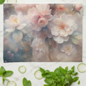 Pretty Pink and White Flowers  Theedoek (Gevouwen)