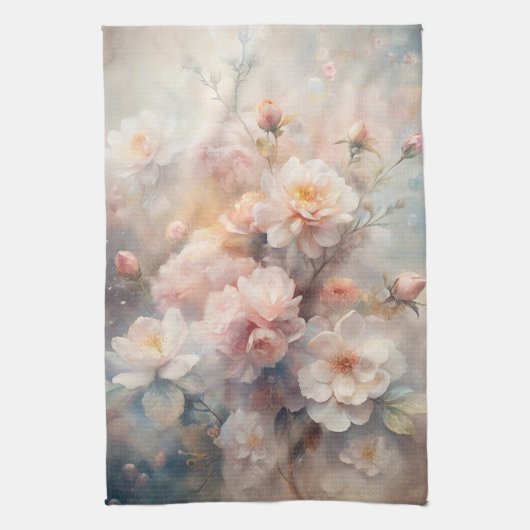 Pretty Pink and White Flowers  Theedoek (Verticaal)