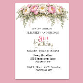 Pretty Pink and White Peony 80th Birthday Kaart