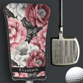 Pretty Pink and White Peony Personalized Golfheadcover