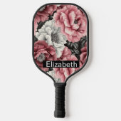 Pretty Pink and White Peony Personalized Pickleball Paddle (Achterkant)