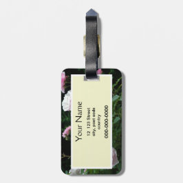 pretty pink and white rose flower bushes. Floral, Bagagelabel