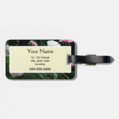 pretty pink and white rose flower bushes. Floral, Bagagelabel (Achterkant horizontaal)