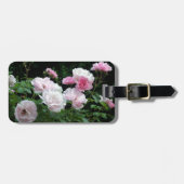 pretty pink and white rose flower bushes. Floral, Bagagelabel (Voorkant horizontaal)