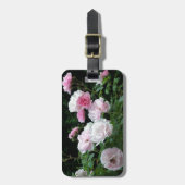 pretty pink and white rose flower bushes. Floral, Bagagelabel (Voorkant verticaal)