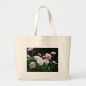 pretty pink and white rose flower bushes. Floral, Grote Tote Bag (Voorkant)