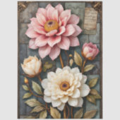 Pretty Pink And White Stained Glass Decoupage Art Tissuepapier (Voorkant)