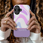 Pretty Pink Blue Purple Abstract Personalized Case-Mate iPhone Case