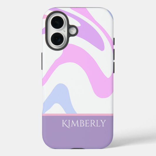 Pretty Pink Blue Purple Abstract Personalized Case-Mate iPhone Case (Achterkant)