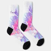 Pretty Pink Blue Purple Floral Tropical Sokken (Rechts)