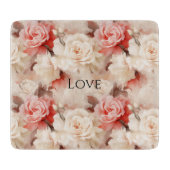 Pretty Pink Blush Cream Rose Bloem Snijplank (Voorkant)