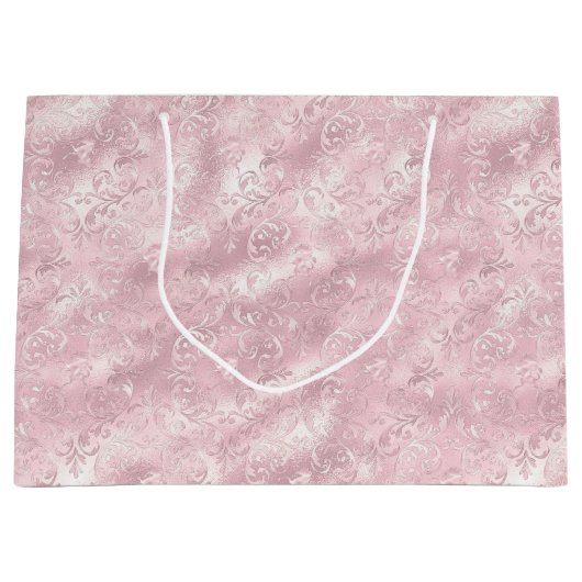 Pretty Pink Blush Elegante Glam Bruiloft Groot Cadeauzakje (Voorkant)