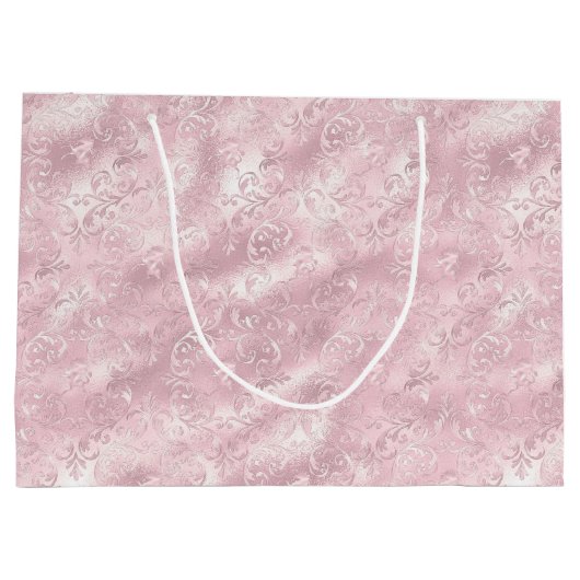 Pretty Pink Blush Elegante Glam Bruiloft Groot Cadeauzakje (Achterkant)