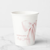 Pretty Pink Bow Baby Shower Papieren Bekers (Voorkant)
